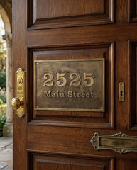 Premium brass house number plaque for home entrance display