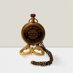 Reloj de bolsillo de latón con cadena y grabado personalizado BPCW10