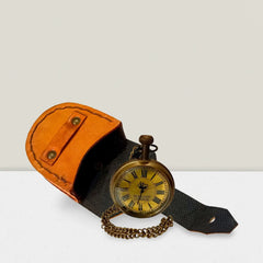 Reloj de bolsillo de latón con cadena y grabado personalizado BPCW16