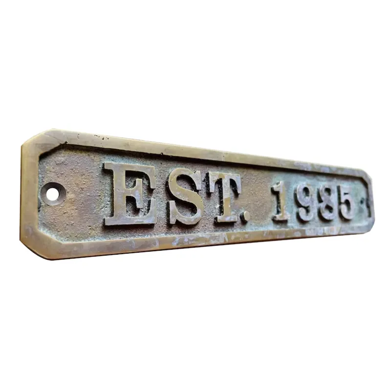 Vintage Patina Brass Custom Address Sign