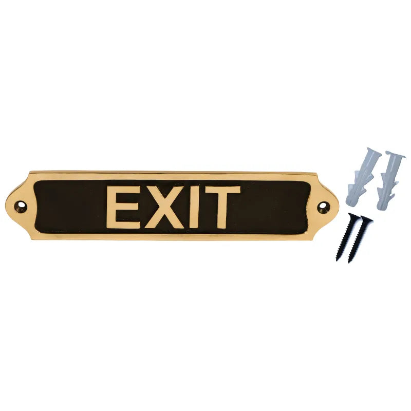 Premium Brass Exit Sign in Black Finish