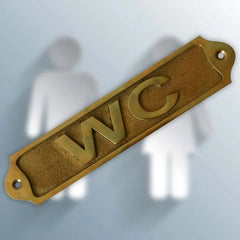 WC Brass Door Sign