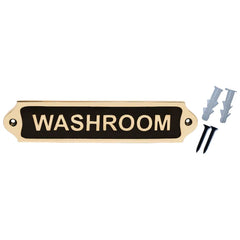 Washroom Brass Plaque 22x5 cm WBP20