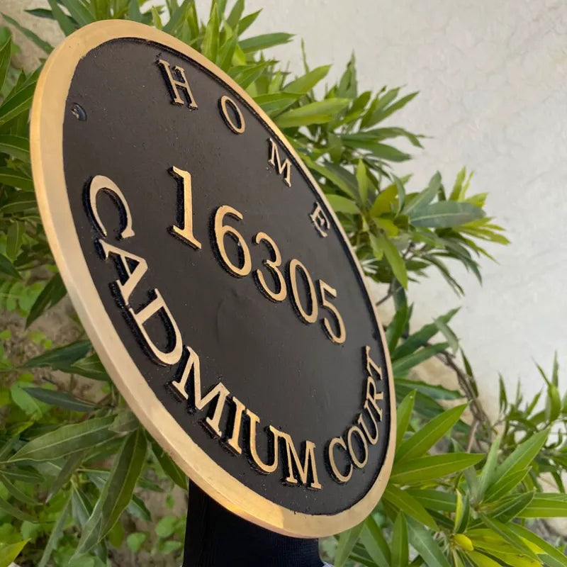 Polished Brass Address Plaque