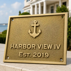 Personalized engraved brass plaque for home, office, or business
