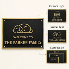 Premium Custom Engraved Brass Plaque infographic featuring engraved text, durable brass finish and custom sizing.