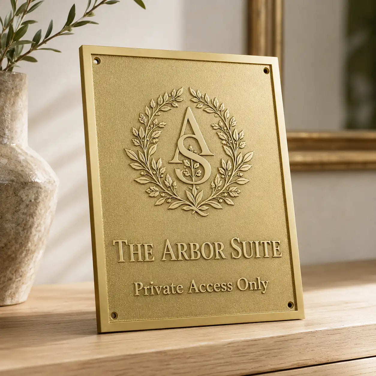 Premium brass name and address plaque for home