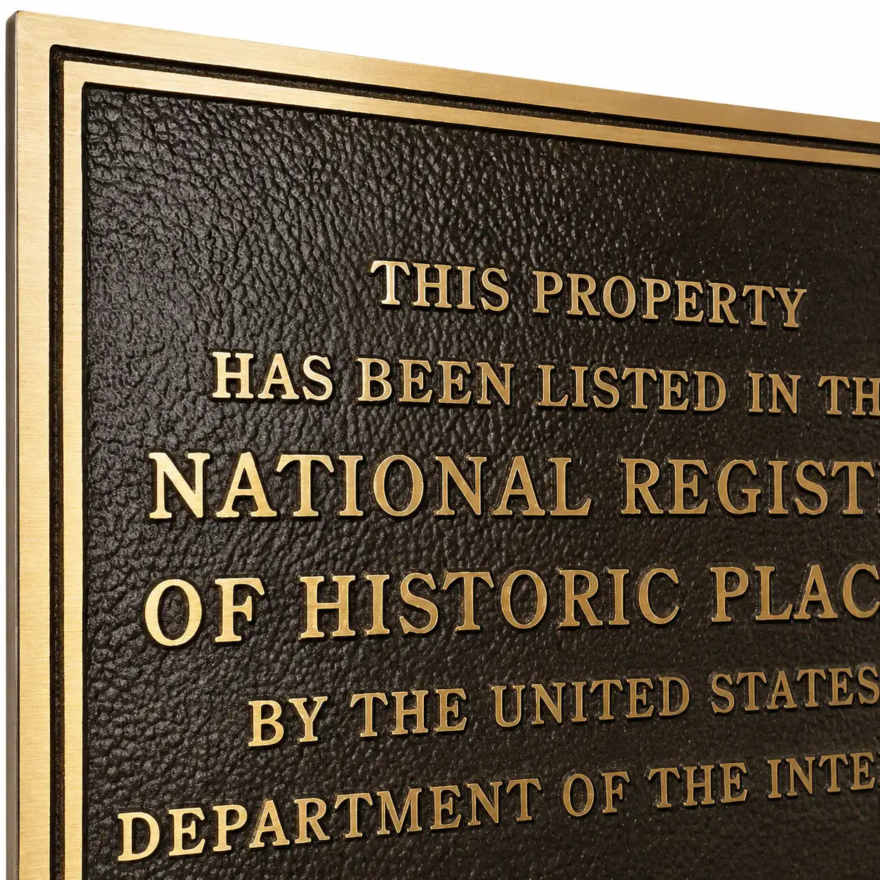 Personalized bronze historic plaque with engraved National Register design