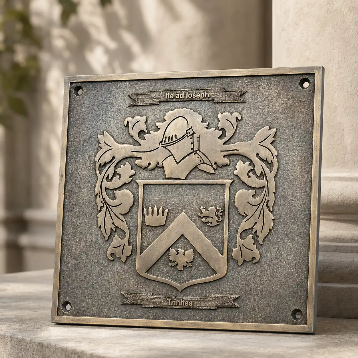 Solid bronze vintage plaque for wall display