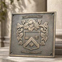 Solid bronze vintage plaque for wall display