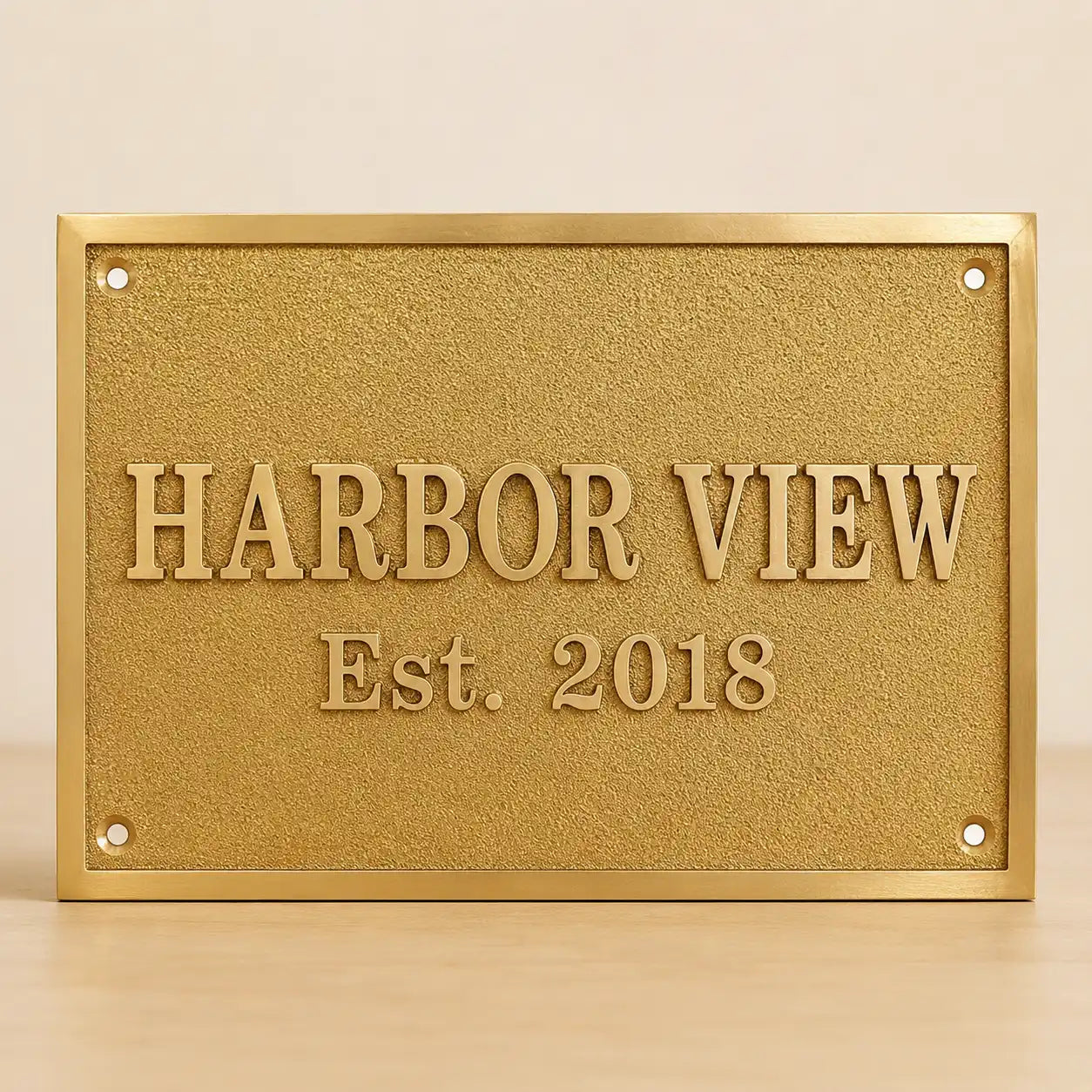 Premium brass plaque with black and silver engraved details