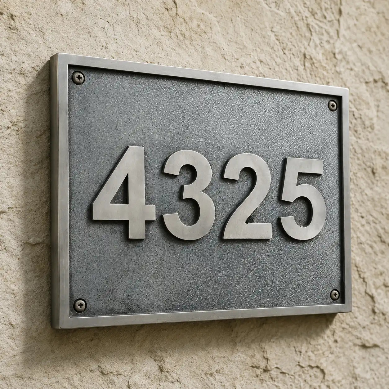 Personalized bronze address plaque with engraved house number