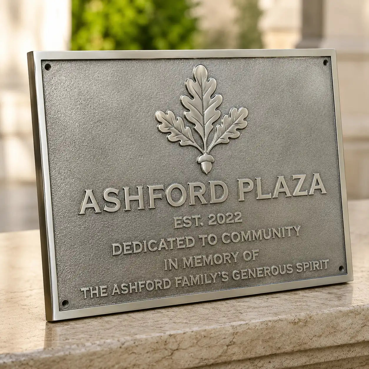 Premium brass address plaque with custom engraved lettering