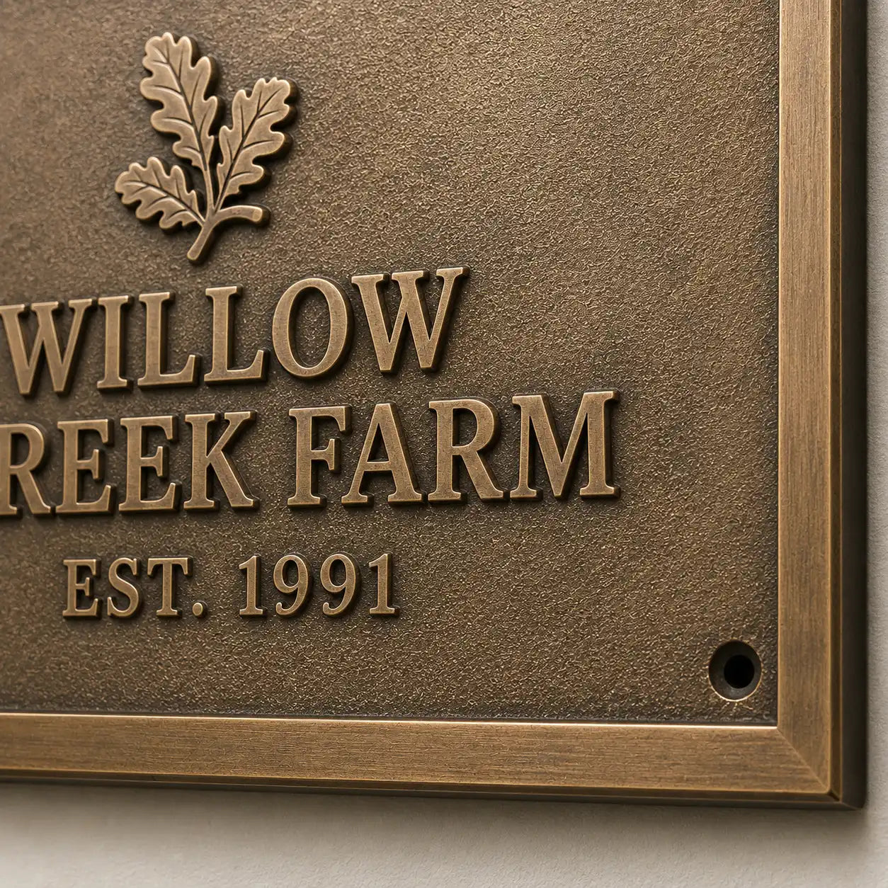 Personalized bronze memorial plaque with engraved tribute message