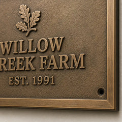 Personalized bronze memorial plaque with engraved tribute message