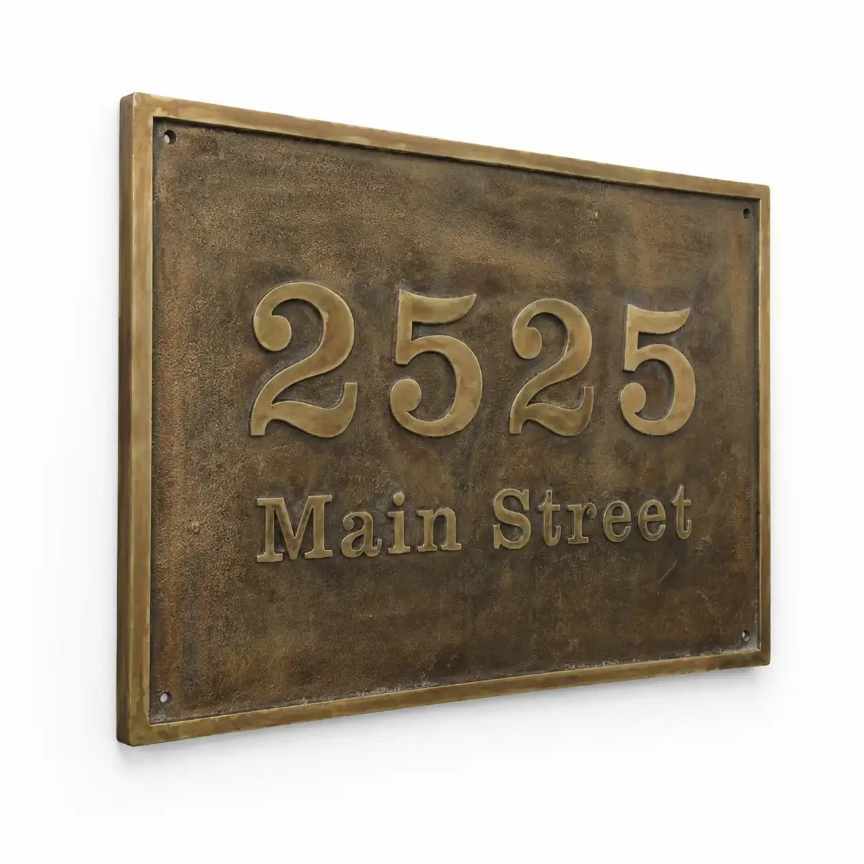 Weather-resistant oval brass address sign with custom engraving