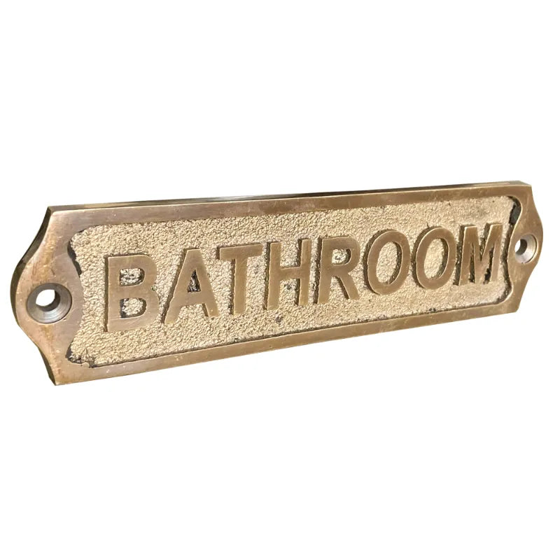 bathroom Brass Door Sign