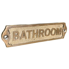 bathroom Brass Door Sign