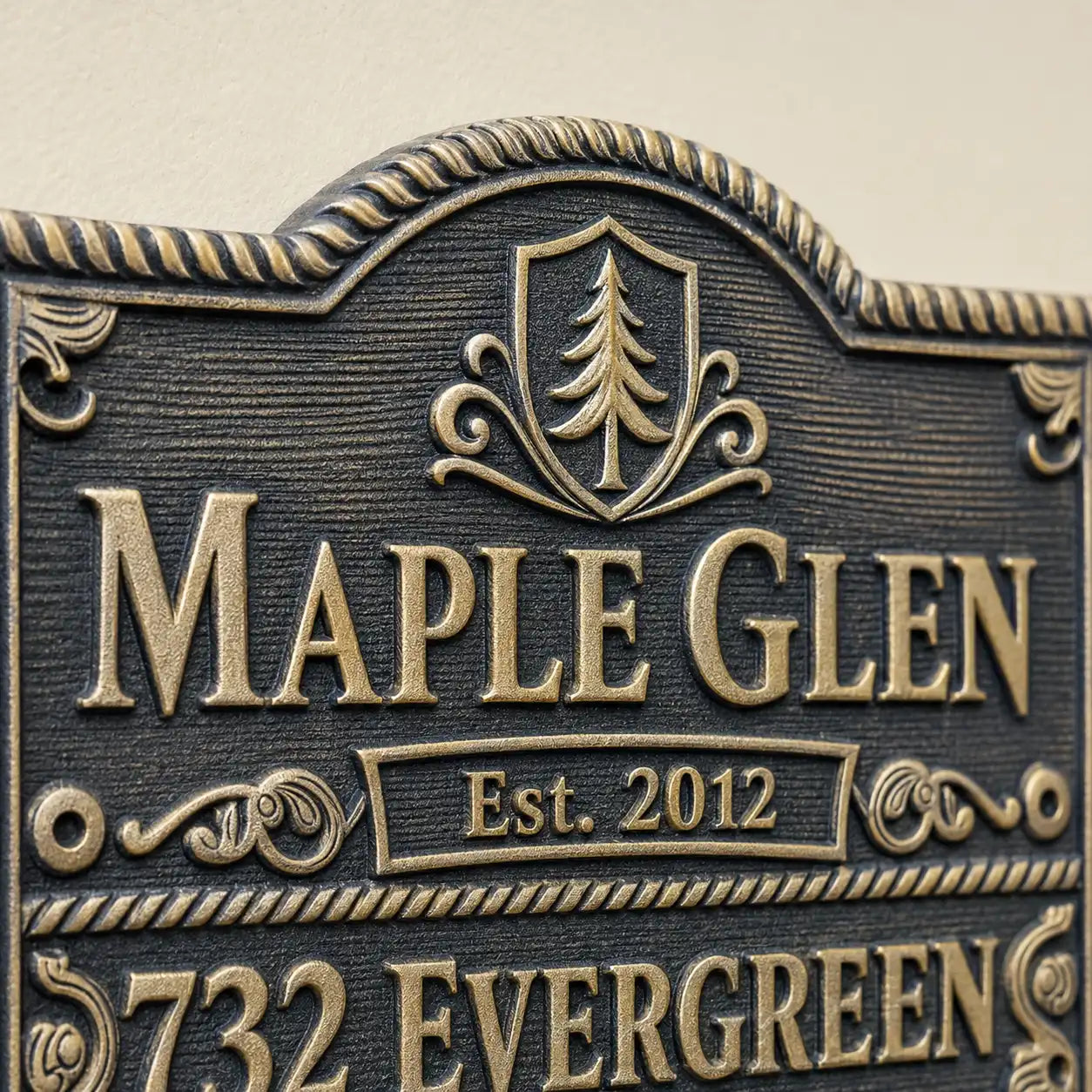 Personalized solid brass 3D plaque with custom design
