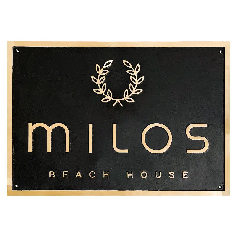 brass address plaque black finish