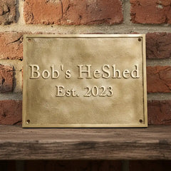engraved brass address sign | custom brass house number plate