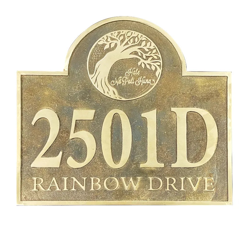brass address plaque with name