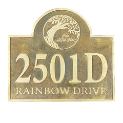 brass address plaque with name