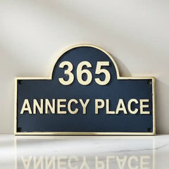 Custom House Number Signs | Brass Address Sign – Black Finish