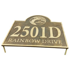 personalized brass address plaque