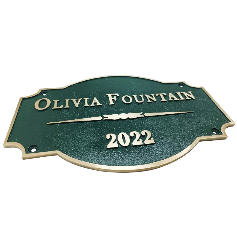 Brass house address sign, luxury brass door nameplate with custom engraving