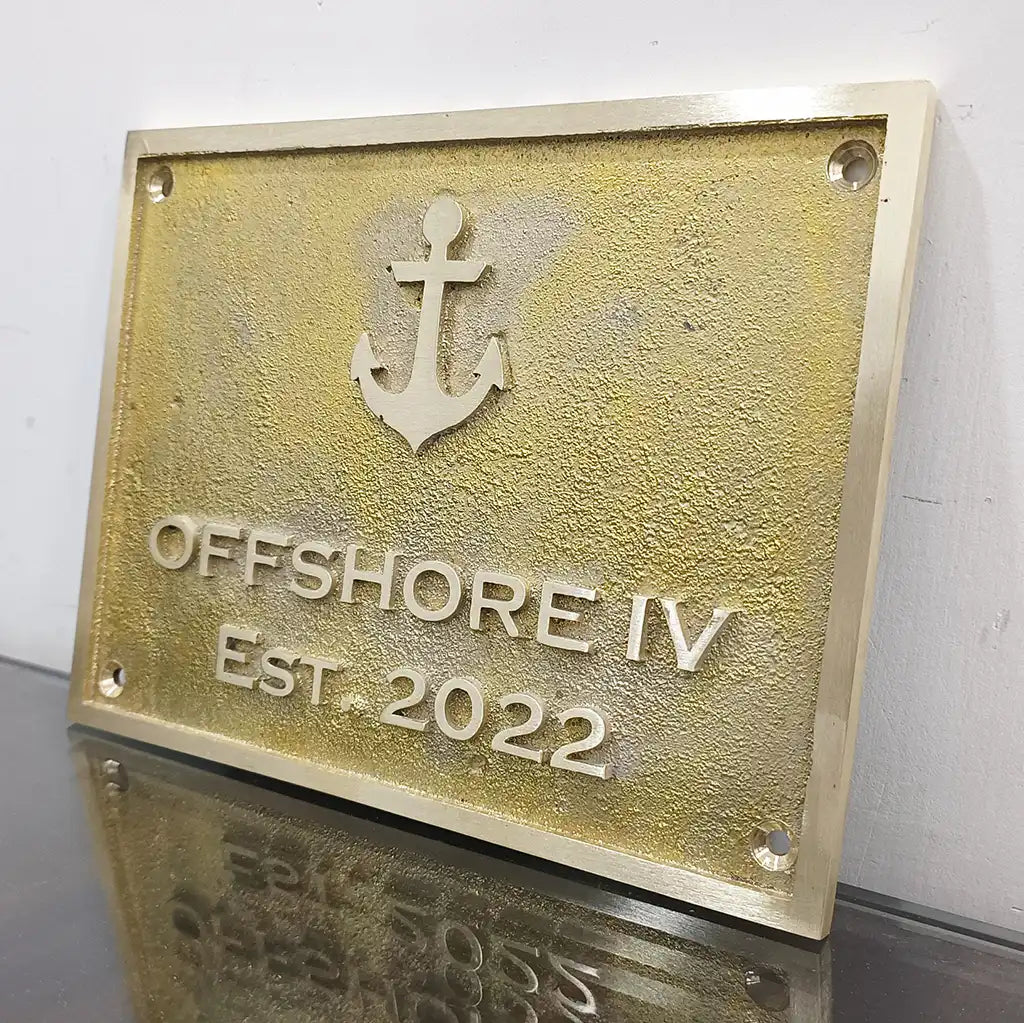 Engraved brass signage | Brass plaque for address and name