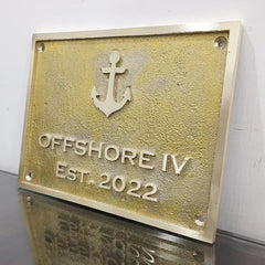Engraved brass signage | Brass plaque for address and name