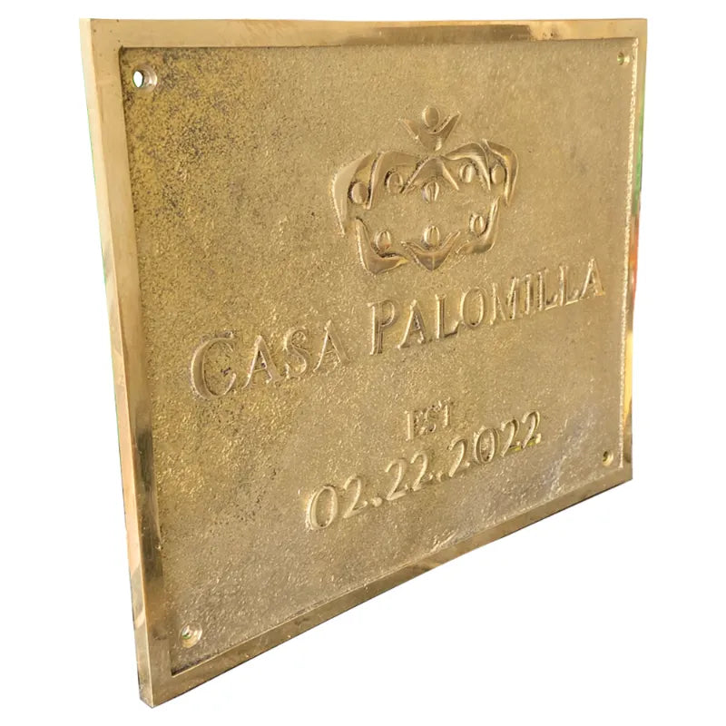 solid brass plaque for home entrance