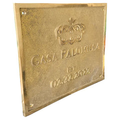 solid brass plaque for home entrance