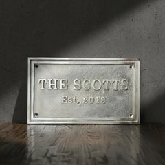 Custom Brass Name Plaque Silver