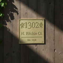 Custom Brass Plaque – Personalized Address, Name & Number Plate