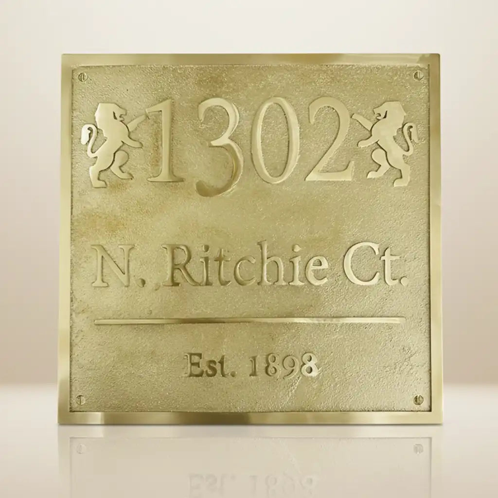 Custom Brass Plaque – Personalized Address, Name & Number Plate