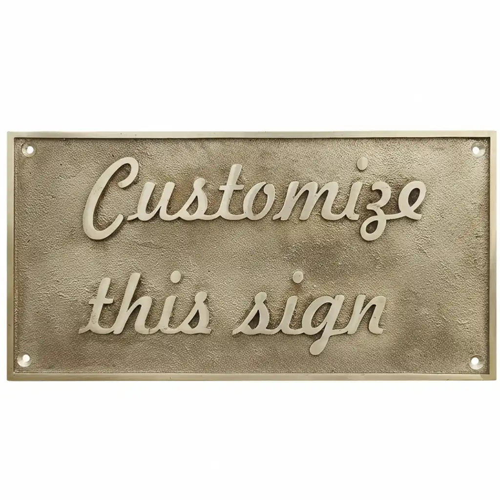 Personalized brass room sign |
Solid brass engraved plaque