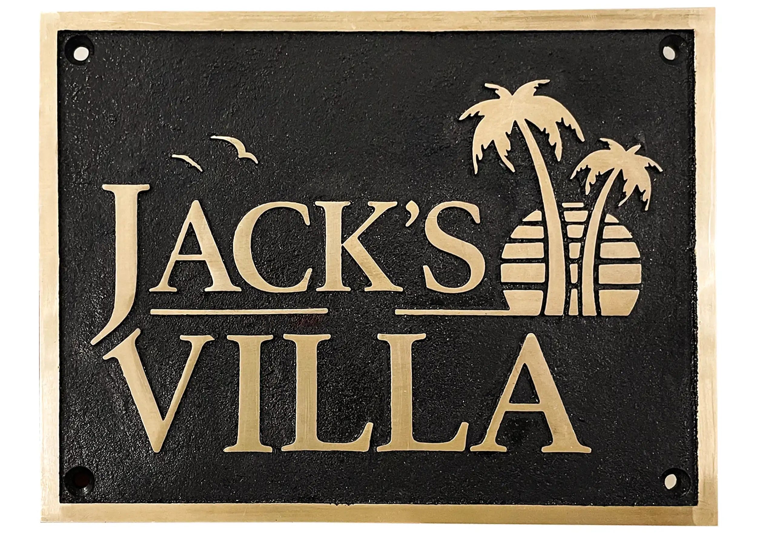 Black bg brass door sign custom | handcrafted custom brass plaque