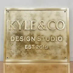 Personalized engraved brass sign | Custom text brass nameplate