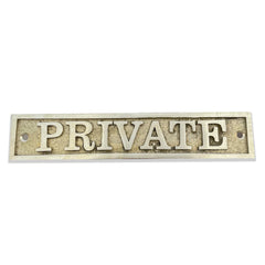 Custom engraved private door plate | Solid brass door sign private