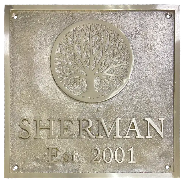 Solid brass engraved nameplate | Custom business logo brass plaque | personalized engraved brass signage