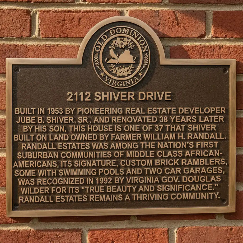 engraved historical building plaque