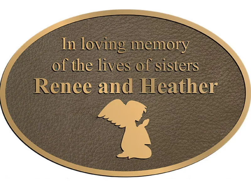 Bronze memorial plaque for remembrance