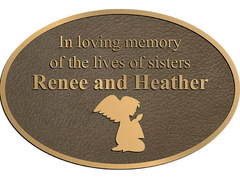 Bronze memorial plaque for remembrance