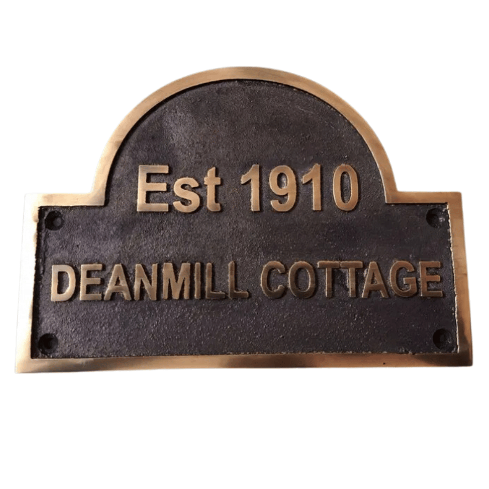 bronze name and number plaque