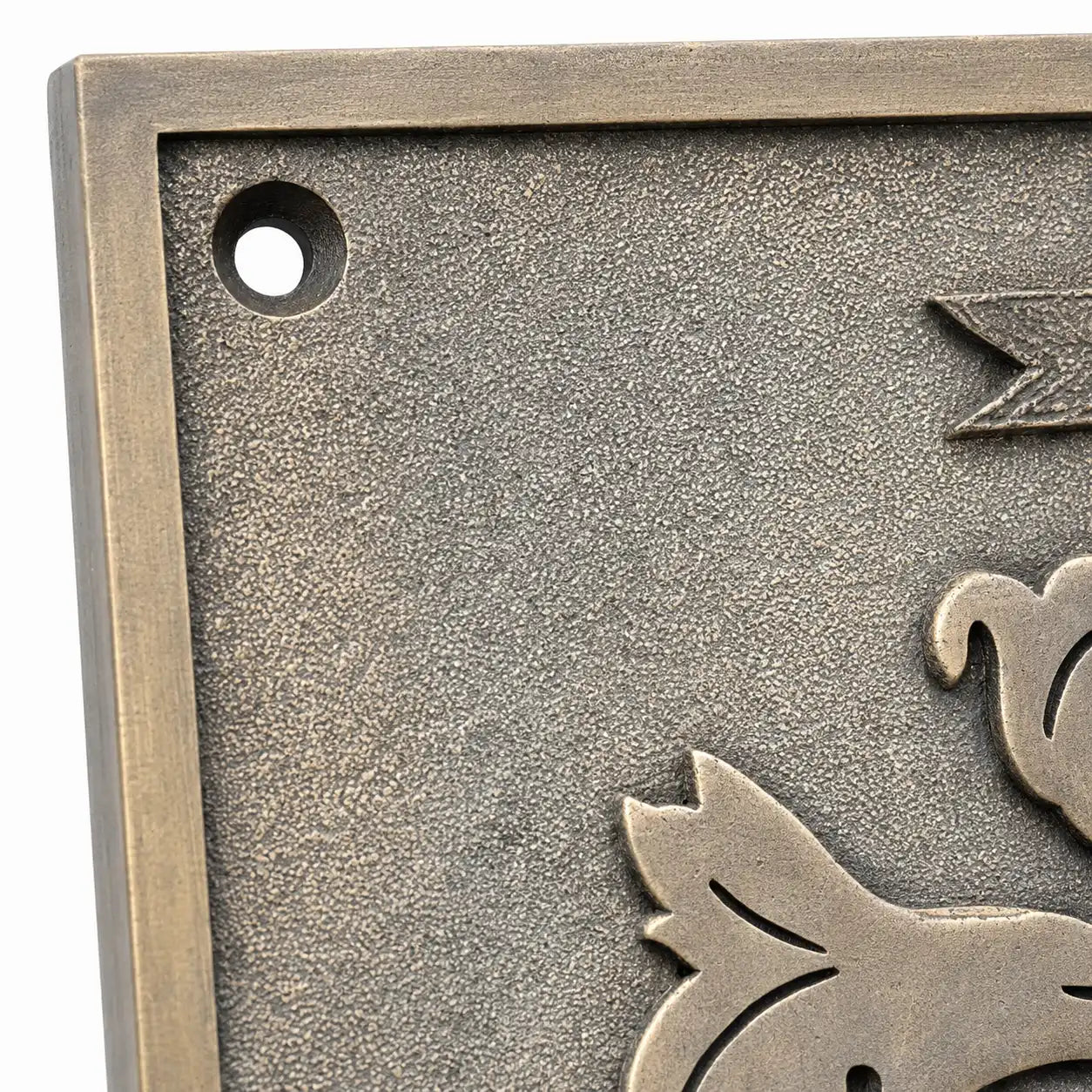 Vintage bronze plaque with custom engraved lettering