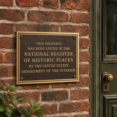 Custom historic building plaque with National Register inspired design