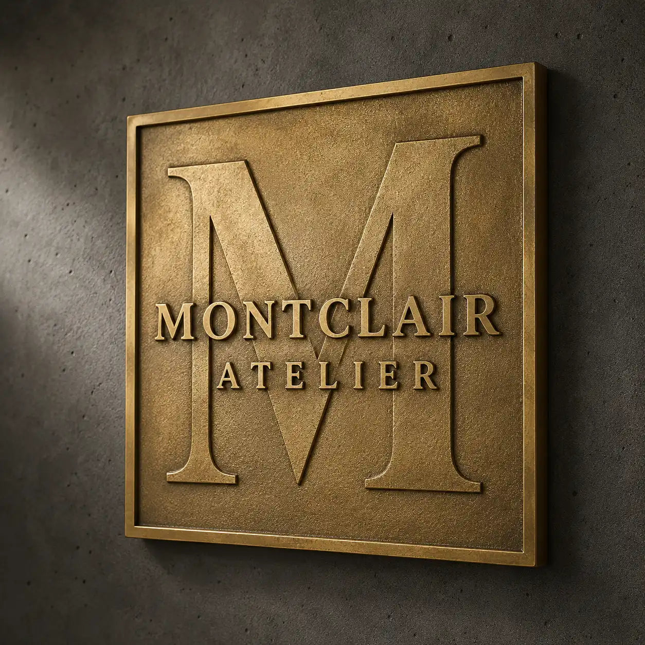 Personalized brass sign with premium black and silver finish