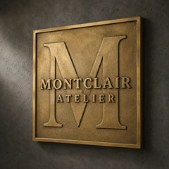 Personalized brass sign with premium black and silver finish